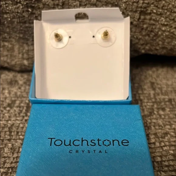 Touchstone Crystal Gold Join Together Earrings - Picture 2 of 2